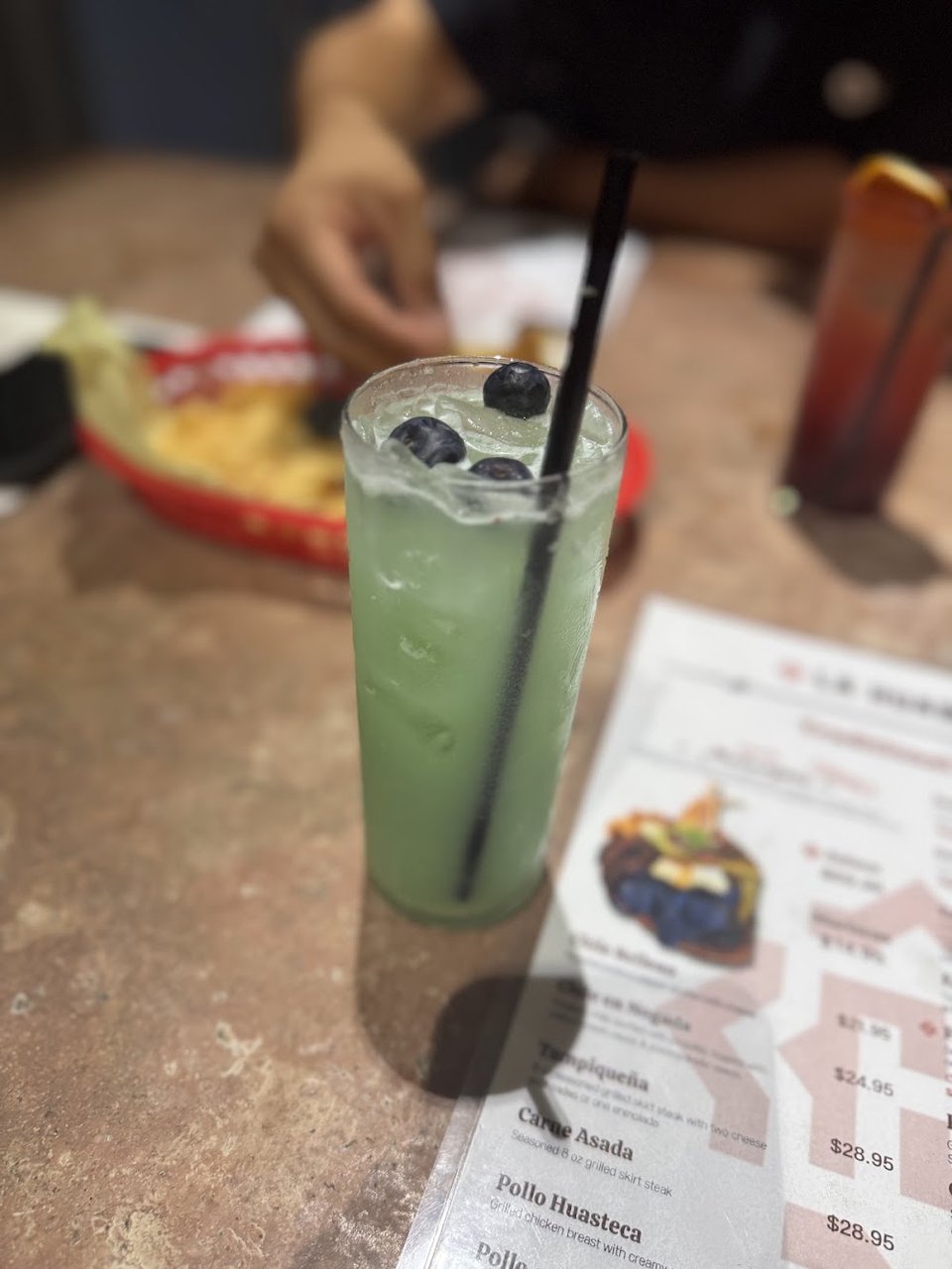Green Cocktail with Blueberries