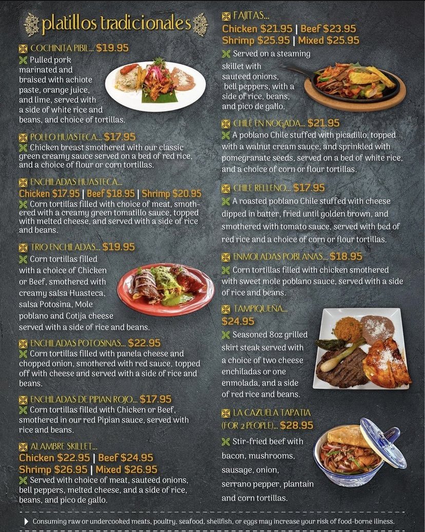 Menu pages showing appetizers and soups.
